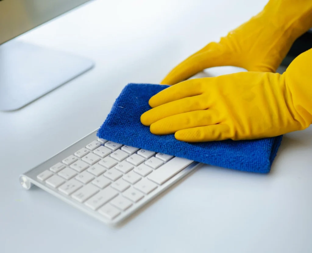 person cleaning room cleaning
