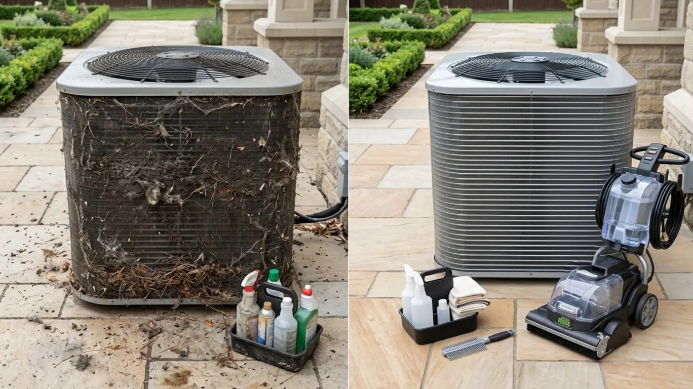 before after ac coil cleaning image