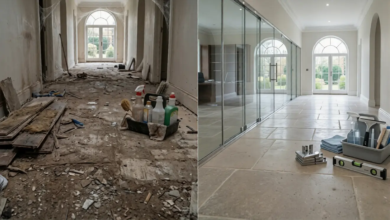 before after glass partition