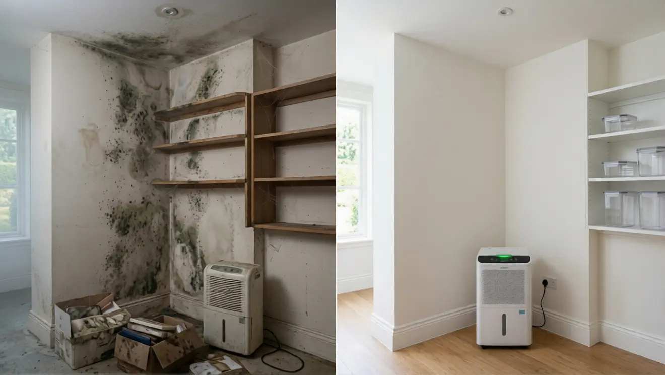 before after image of mold remidiation